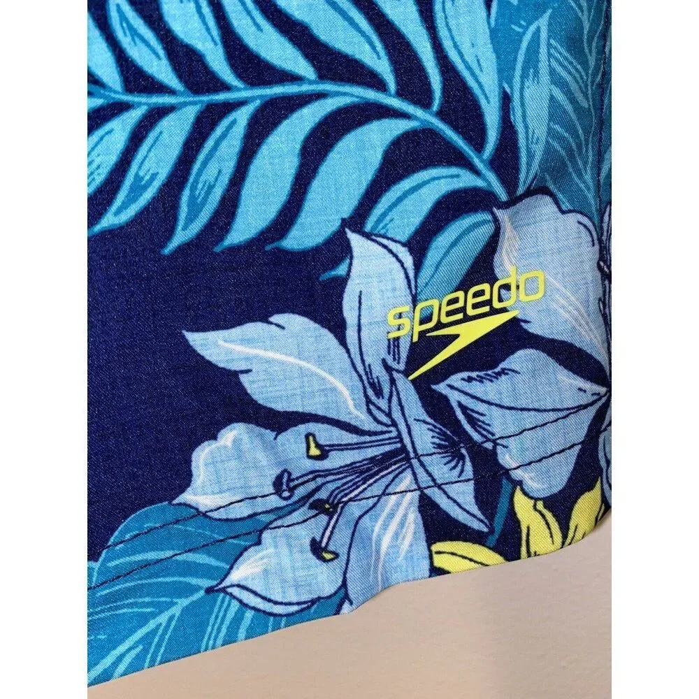 Boys Speedo Bondi Blue Board Shorts 20” Comfort Stretch Size Small